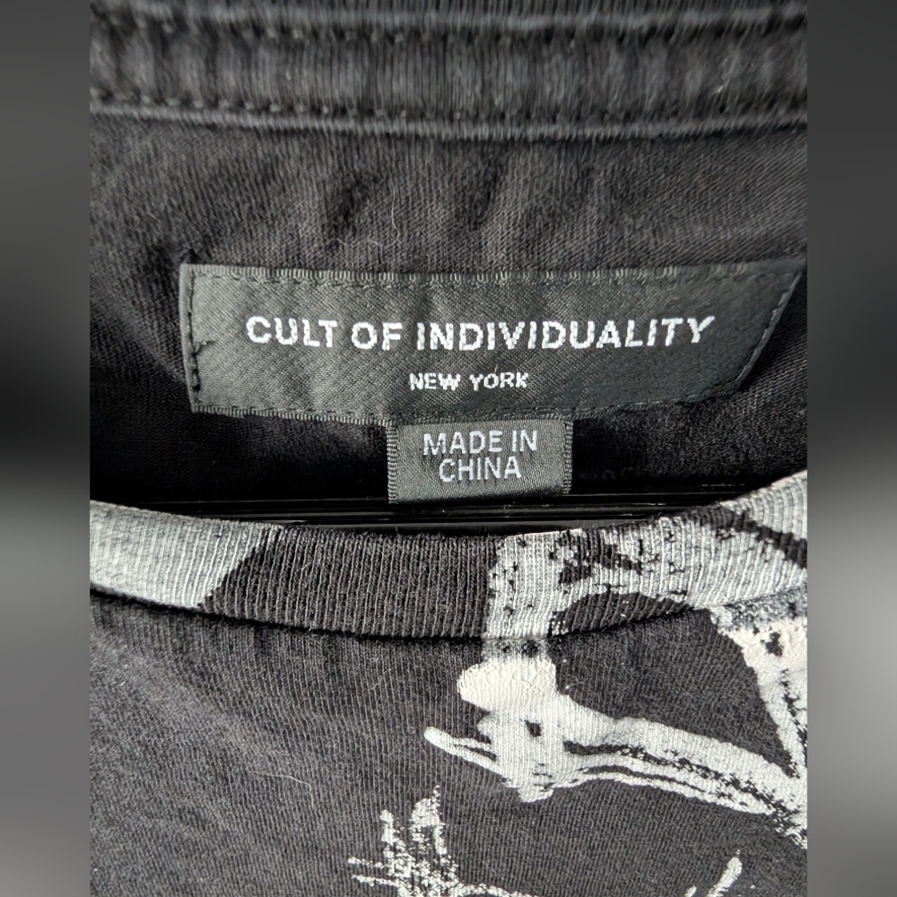 Cult of Individuality Black Tee with White Graffiti Script - Picture 3 of 4